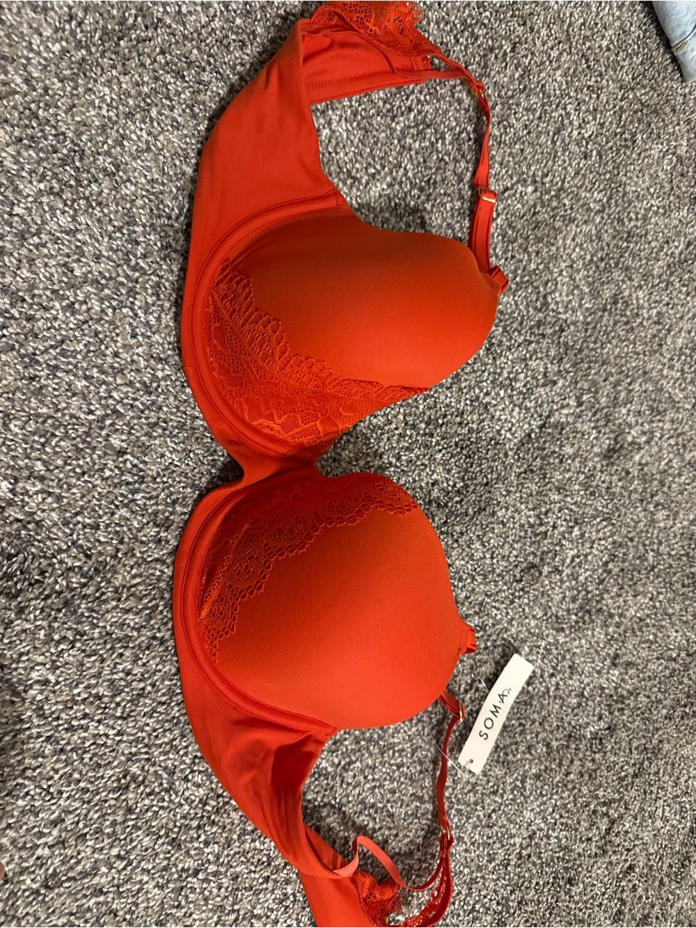 Soma Vibrant Red Lace-Trim T-Shirt Bra